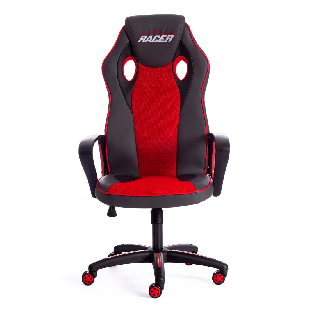 Игровое компьютерное кресло Racer, искусственная кожа/ткань, черно-красный / Игровые кресла №5