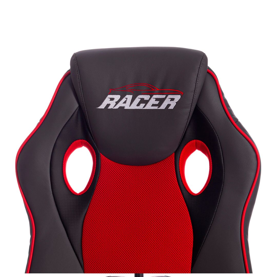 Игровое компьютерное кресло Racer, искусственная кожа/ткань, черно-красный / Игровые кресла №6