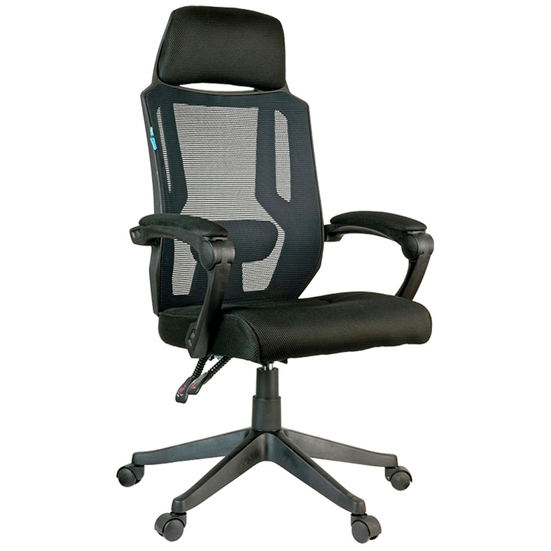 Кресло для руководителя Helmi HL-E32 "Ergo" LUX, ткань, сетка, черное / Кресла для руководителей