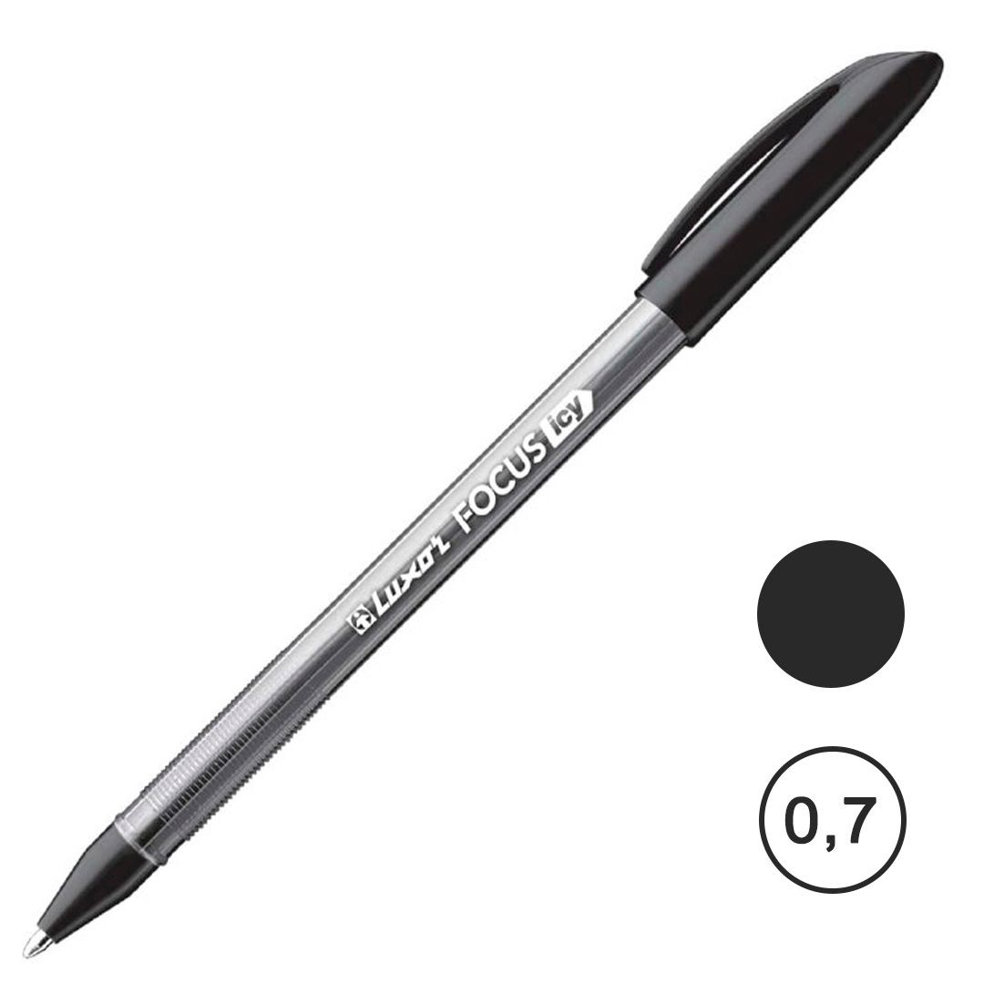 Ручка шариковая Luxor "Focus Icy", 0,7 мм, черная, цена за штуку / Ручки шариковые неавтоматические