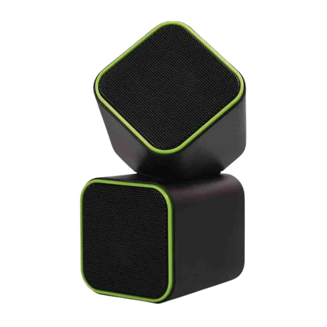 Колонки Smartbuy Cute, 6 Вт, MiniJack 3.5, USB, черные/зеленые / Компьютерные колонки