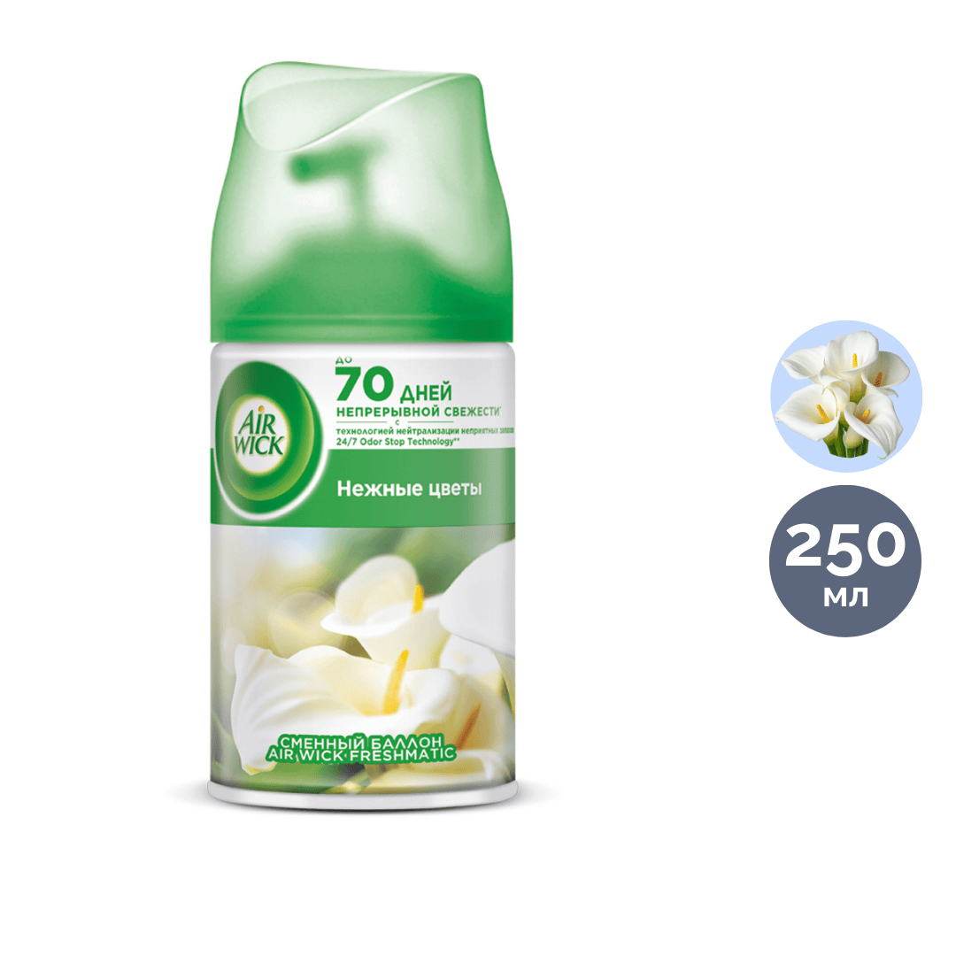 Ауыстырмалы баллондар Airwick "Нәзік гүлдер", 250 мл / Диспенсерге арналған баллондар