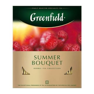 Чай Greenfield Summer Bouquet, травяной, 100 пакетиков / Чай пакетированный