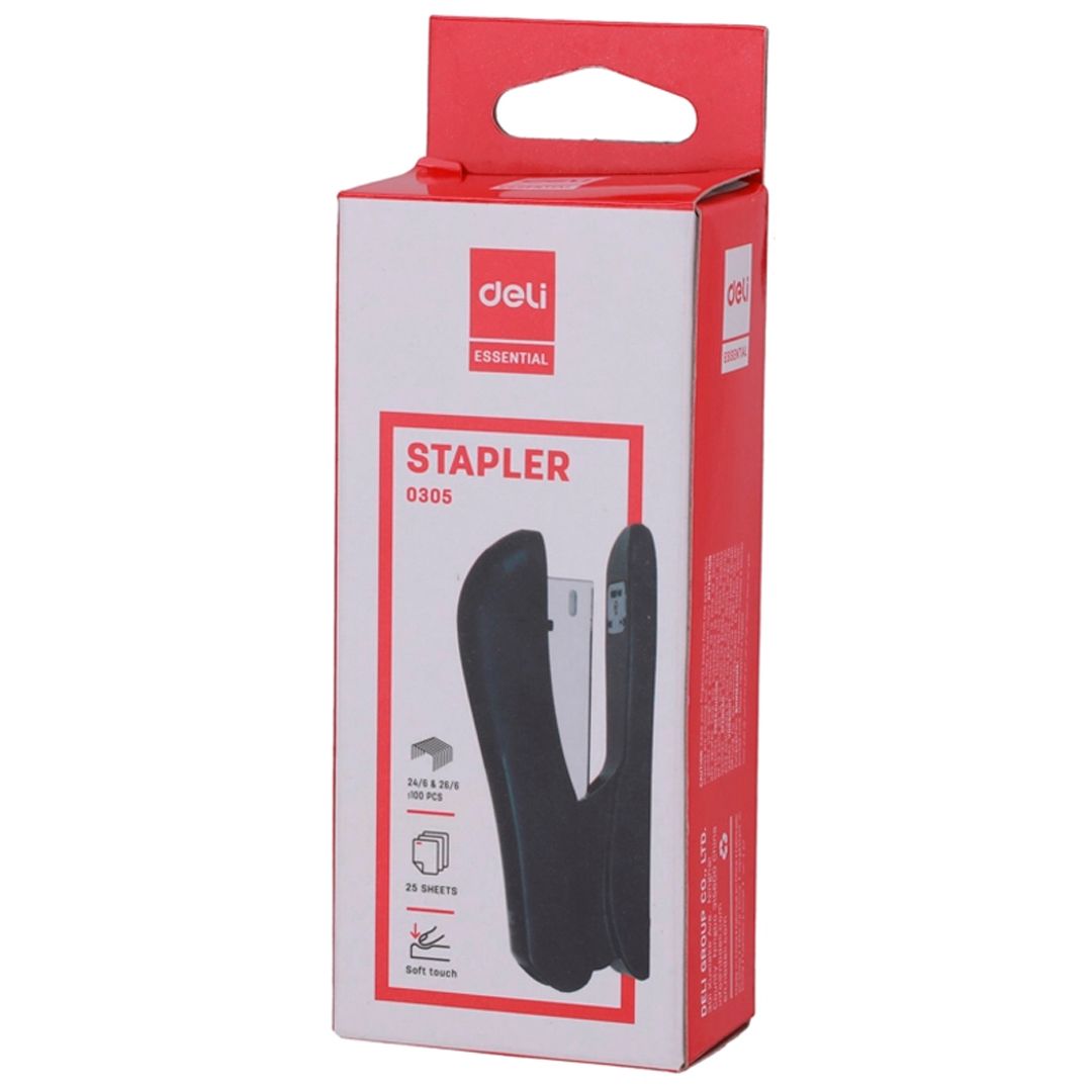 25 параққа дейін қапсырмалағыш степлер, Deli, №24/6, 26/6, қара / Степлерлер №2