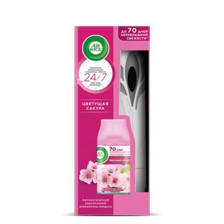 Комплект освежителя воздуха Airwick Pure Цветущая сакура, со сменным баллоном, 250 мл / Диспенсеры для освежителя воздуха