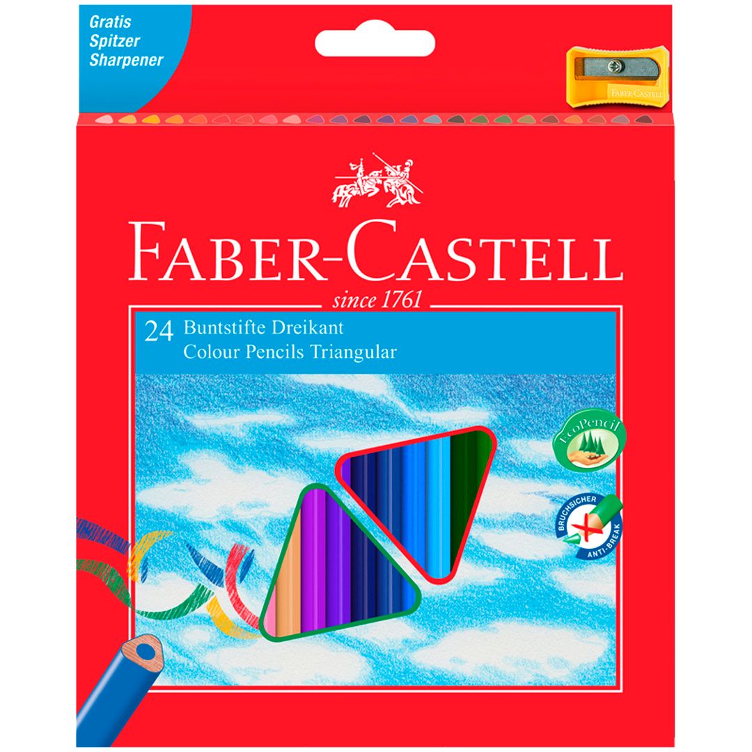 Карандаши цветные Faber-Castell "Ecopen", 24 цвета / Аксессуары для лепки oe.kz Карандаши цветные Faber-Castell "Ecopen", 24 цвета / Аксессуары для лепки