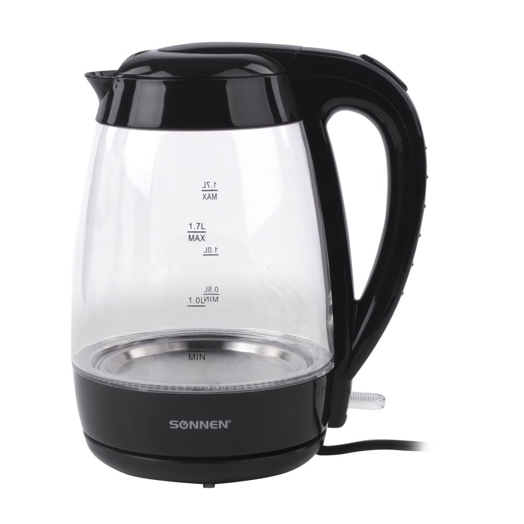 Электрический чайник Sonnen KT-200BK, 1,7 л, стекло / Чайники	