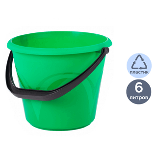Ведро пластиковое Laima, 6 литров, пищевое, зеленое / Ведра