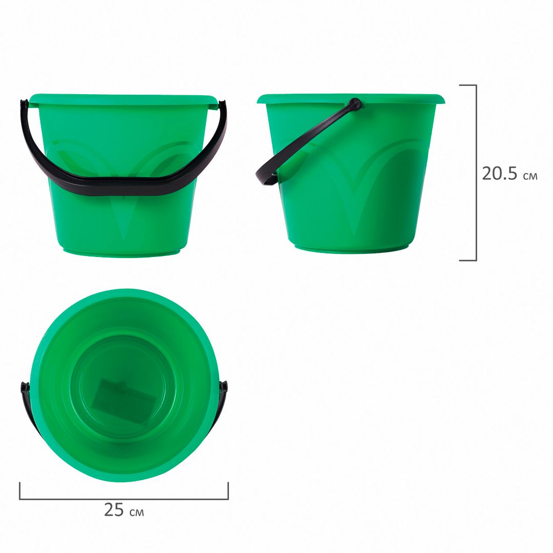 Пластикалық шелек Laima, 6 литр, тағамдық, жасыл / Шелектер №2