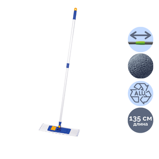 Швабра для пола из микрофибры OfficeClean Professional, телескопическая ручка 135 см / Швабры и комплекты
