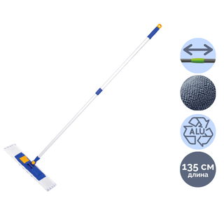 Швабра для пола из микрофибры OfficeClean Professional, телескопическая ручка 135 см / Швабры и комплекты