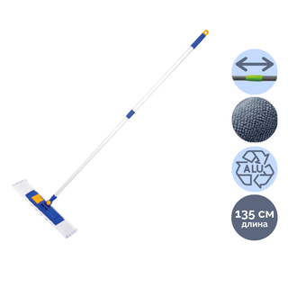 Швабра для пола из микрофибры OfficeClean Professional, телескопическая ручка 135 см / Швабры и комплекты
