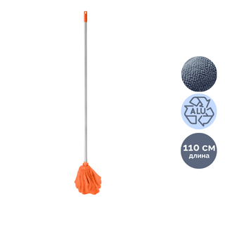 Швабра для пола из микрофибры OfficeClean Professional, насадка "Юбка", ручка 110 см / Швабры и комплекты