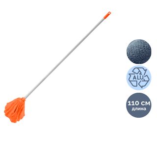 Швабра для пола из микрофибры OfficeClean Professional, насадка "Юбка", ручка 110 см / Швабры и комплекты
