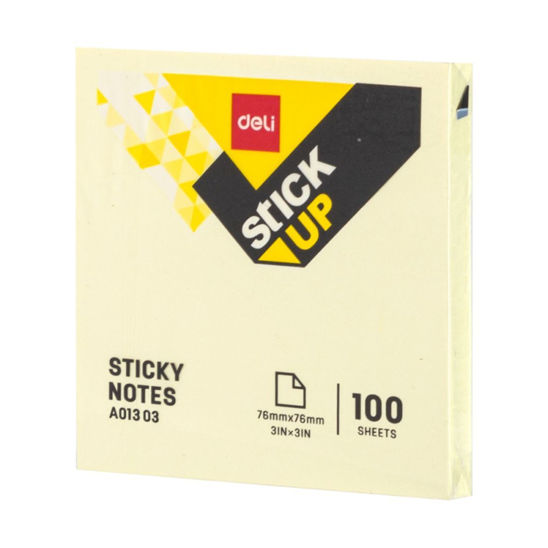 Өздігінен жабысатын блок 76*76 мм, Deli "Stick Up", 4 жылы түс, 100 парақ / Өзі жабысатын блоктар №2