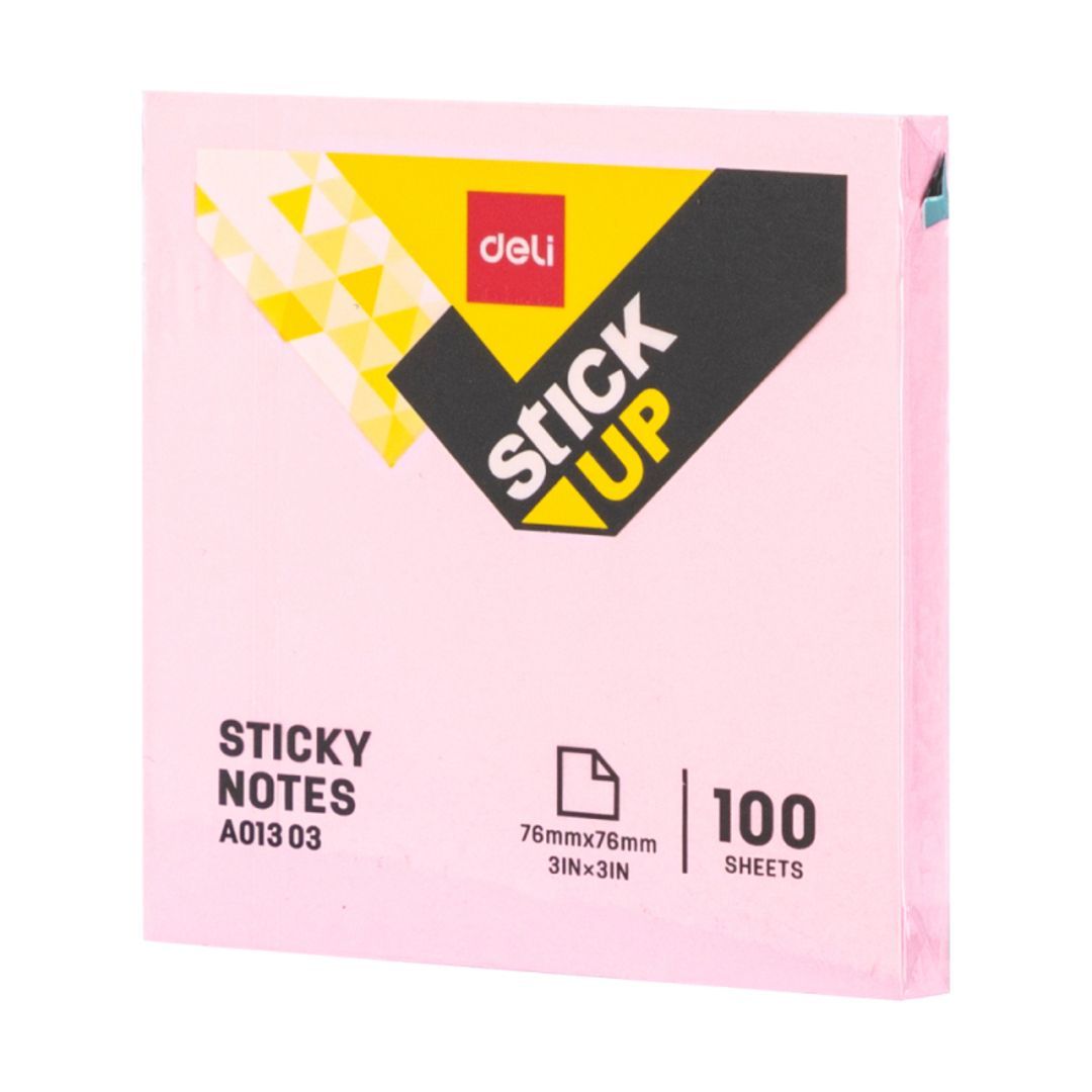 Өздігінен жабысатын блок 76*76 мм, Deli "Stick Up", 4 жылы түс, 100 парақ / Өзі жабысатын блоктар №3