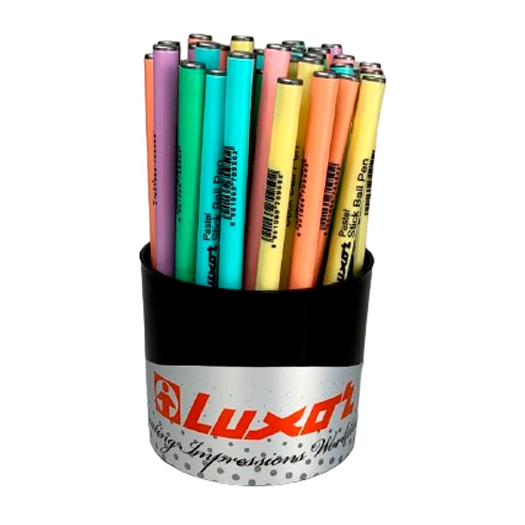 Ручка шариковая Luxor "Stick Pastel", 1 мм, синяя, корпус ассорти, цена за штуку / Ручки шариковые неавтоматические №2