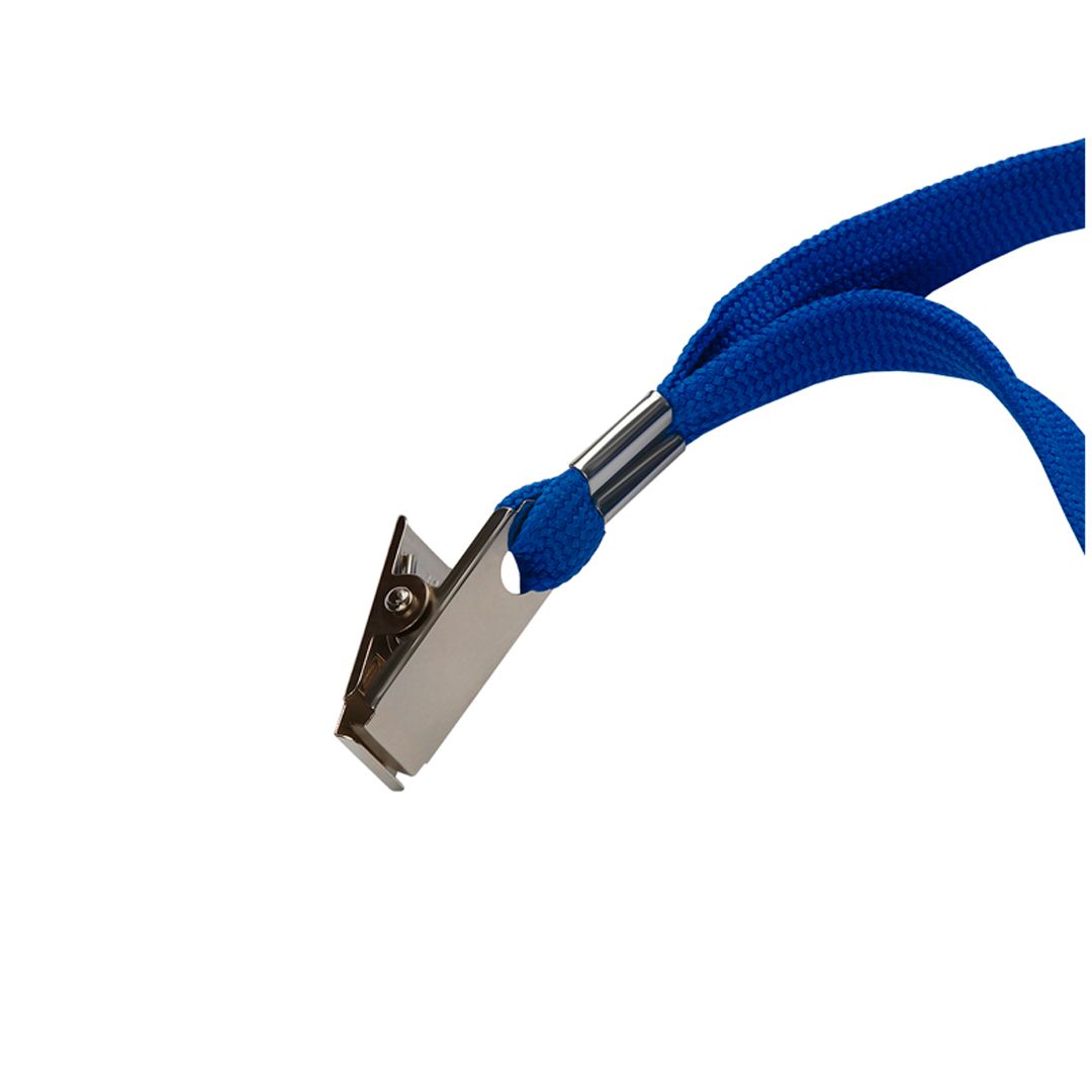 Бейджге арналған бау OfficeSpace, ұзындығы 45 см,  металл қыспа, қауіпсіз бекіту, көк / Бейджге арналған ұстағыштар №2