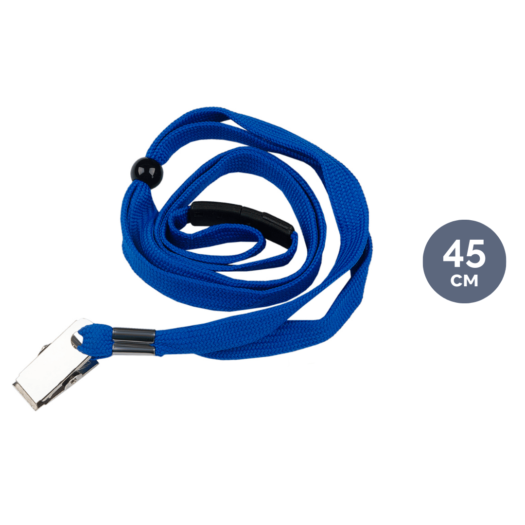 Бейджге арналған бау OfficeSpace, ұзындығы 45 см,  металл қыспа, қауіпсіз бекіту, көк / Бейджге арналған ұстағыштар