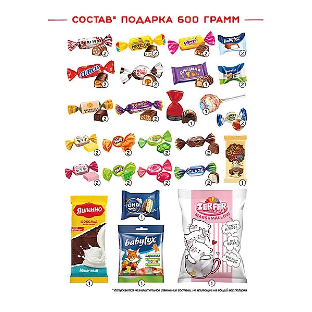 Новогодний подарок "Часы", картонная упаковка, 600 гр / Новогодние подарки №2