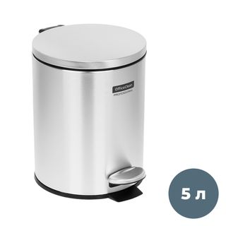 Қоқысқа арналған шелек-контейнер OfficeClean Professional Simple, 5 л, тоттанбайтын болат / Қоқыс контейнерлері мен шелектері