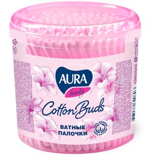 Ватные палочки Aura "Beauty", 200 шт., пластиковый стакан / Ватная продукция