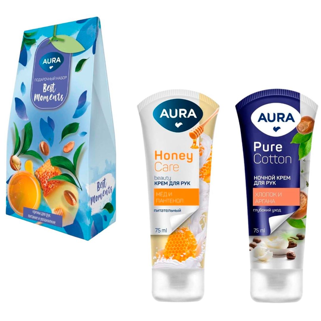Подарочный набор Aura "Best Moments", крем для рук 75 мл+ночной крем для рук 75 мл / Средства для рук