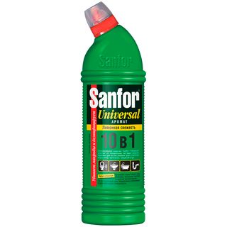 Чистящий гель универсальный с хлором Sanfor "Universal 10в1. Лимонная свежесть", 750 мл / Чистящие средства oe.kz Чистящий гель универсальный с хлором Sanfor "Universal 10в1. Лимонная свежесть", 750 мл / Чистящие средства
