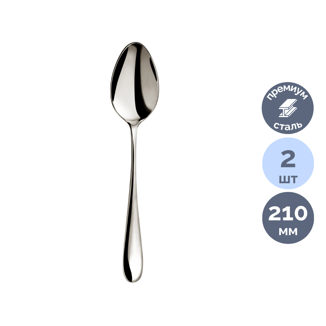 Ас қасығы Wilmax, 21 см, тоттанбайтын болат, 2 дана/қапт / Асхана аспаптары