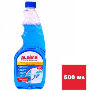 Средство для мытья стекол и зеркал Laima "Professional", сменный флакон, 500 мл / Средства для мытья стекол oe.kz Средство для мытья стекол и зеркал Laima "Professional", сменный флакон, 500 мл / Средства для мытья стекол