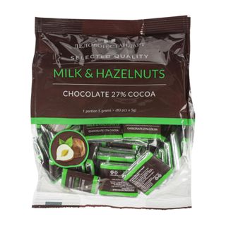 Шоколад молочный Деловой стандарт "Milk&Hazelnuts", 400 гр / Шоколад
