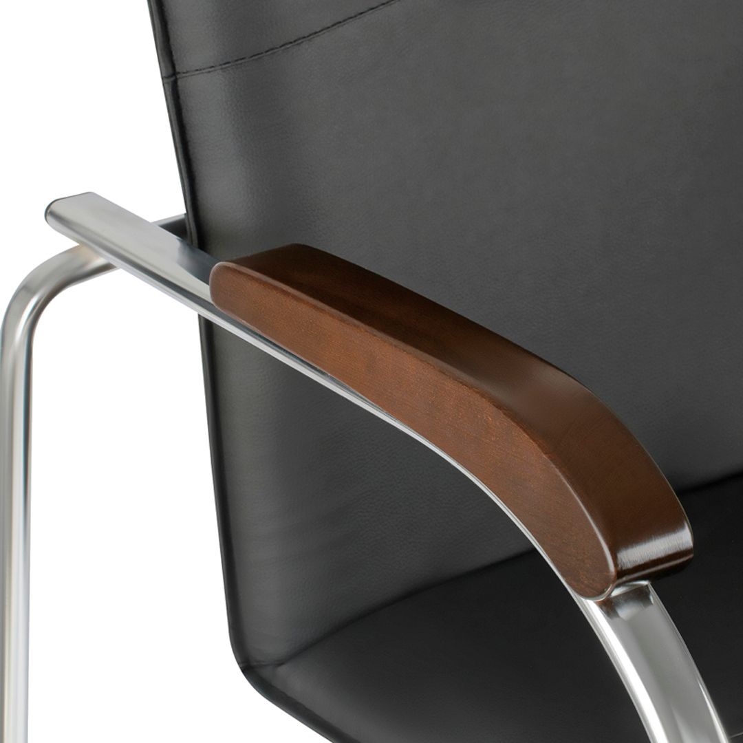 Келушілерге арналған орындық Helmi HL-F03 "Самба", эко былғары, хром, қара / Орындықтар №5