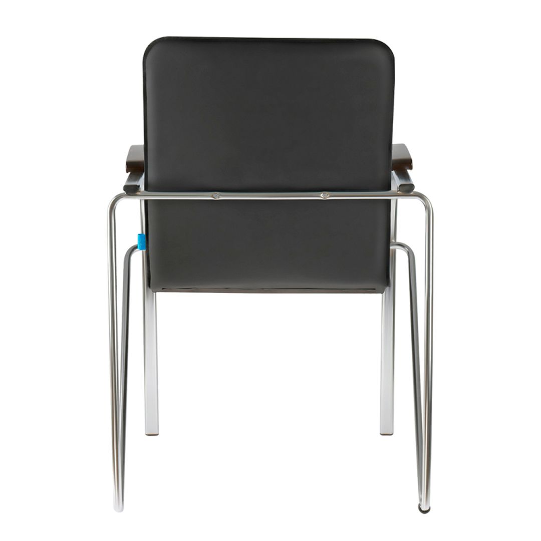 Келушілерге арналған орындық Helmi HL-F03 "Самба", эко былғары, хром, қара / Орындықтар №4