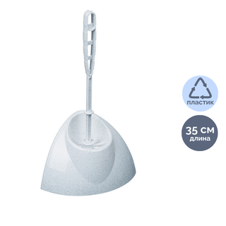 Ершик для туалета Idea "Блеск уголок", с подставкой, пластик, белый / Веники, щетки, совки