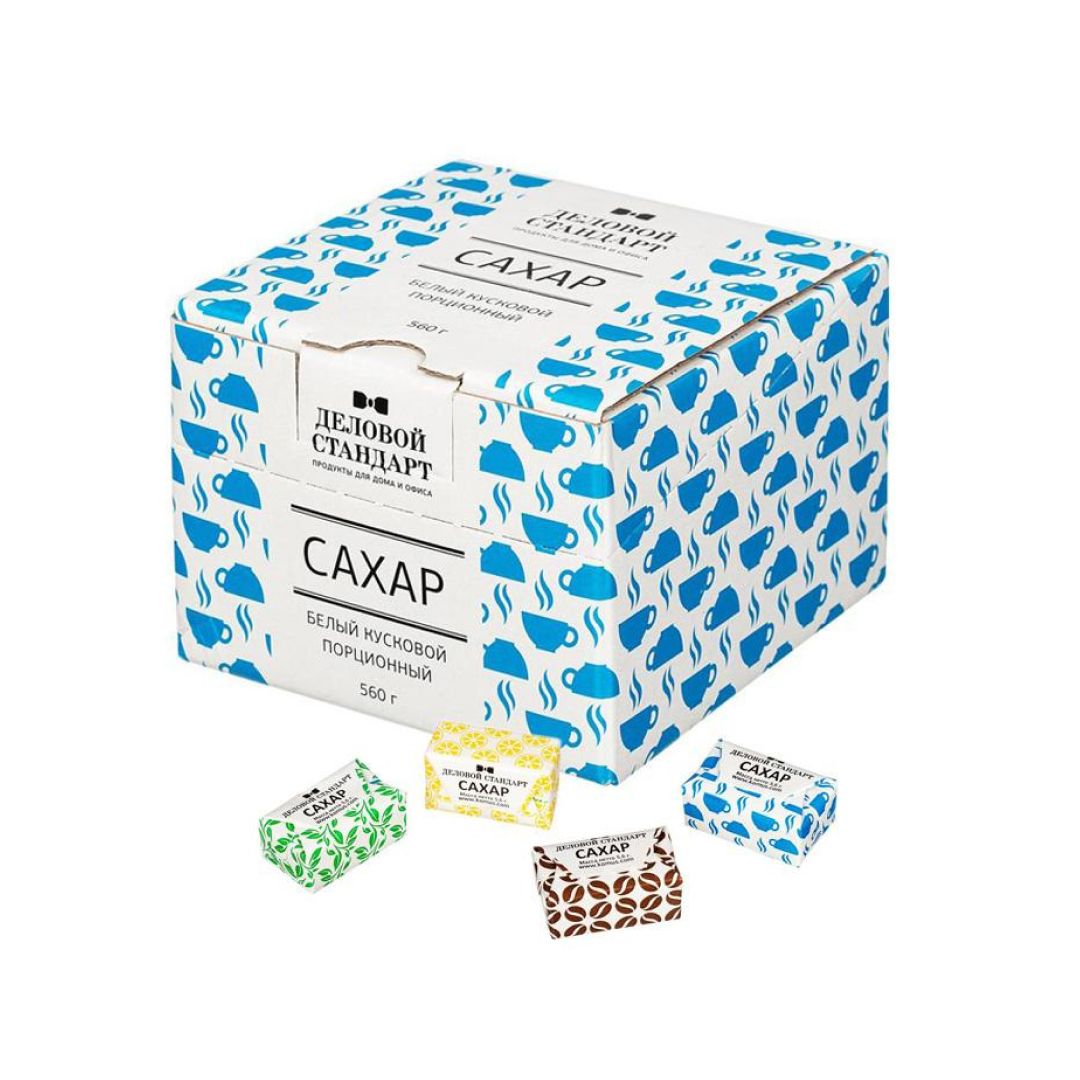 Сахар кусковой Деловой стандарт, в конвертиках, 100 шт/упак / Сахар