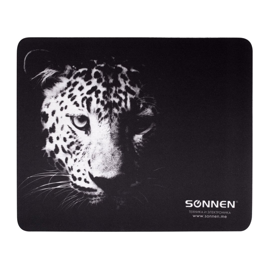 Коврик для мыши Sonnen "LEOPARD", резиновая основа, размер 220*180*3 мм / Коврики для мыши