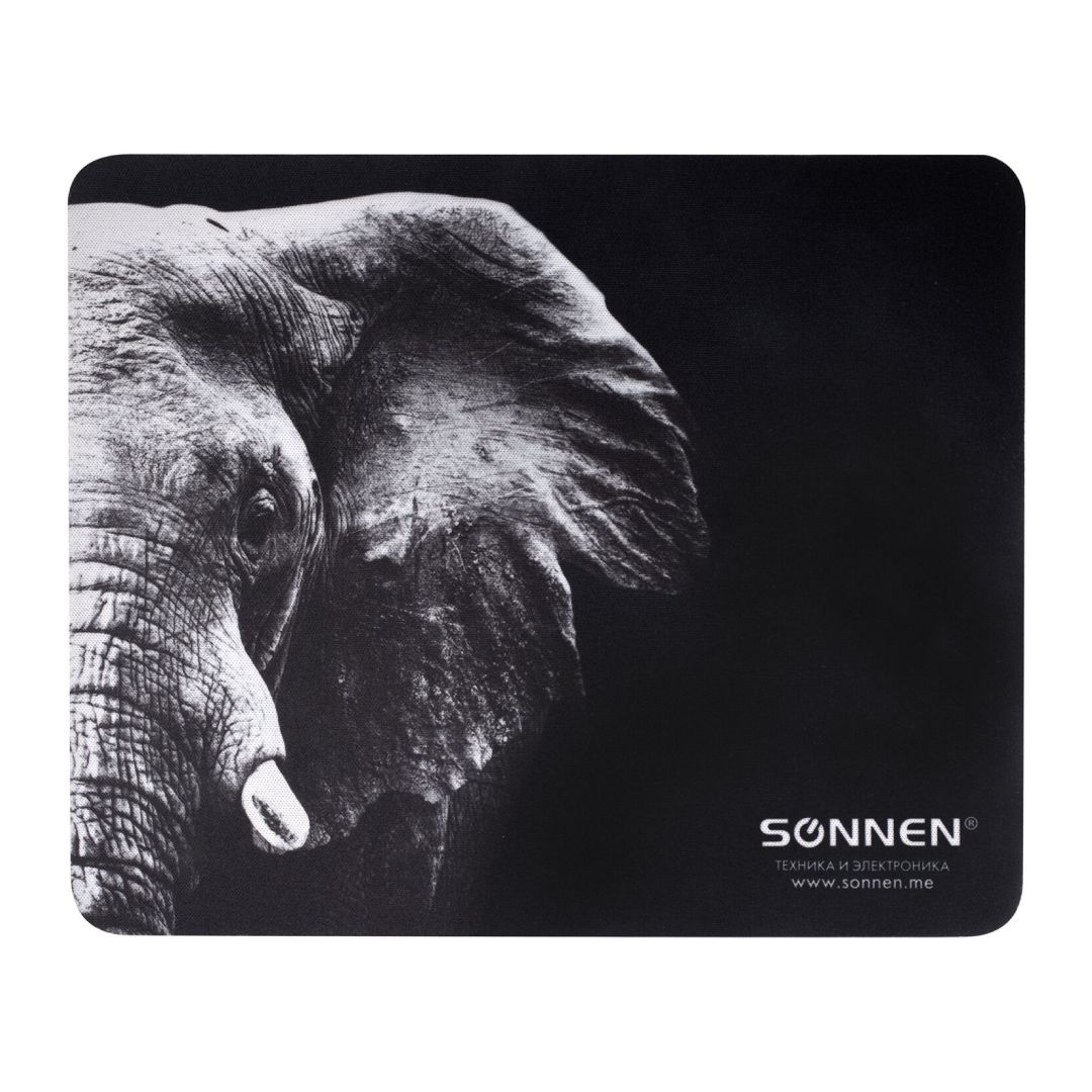 Коврик для мыши Sonnen "ELEPHANT", резиновая основа, размер 220*180*3 мм / Коврики для мыши