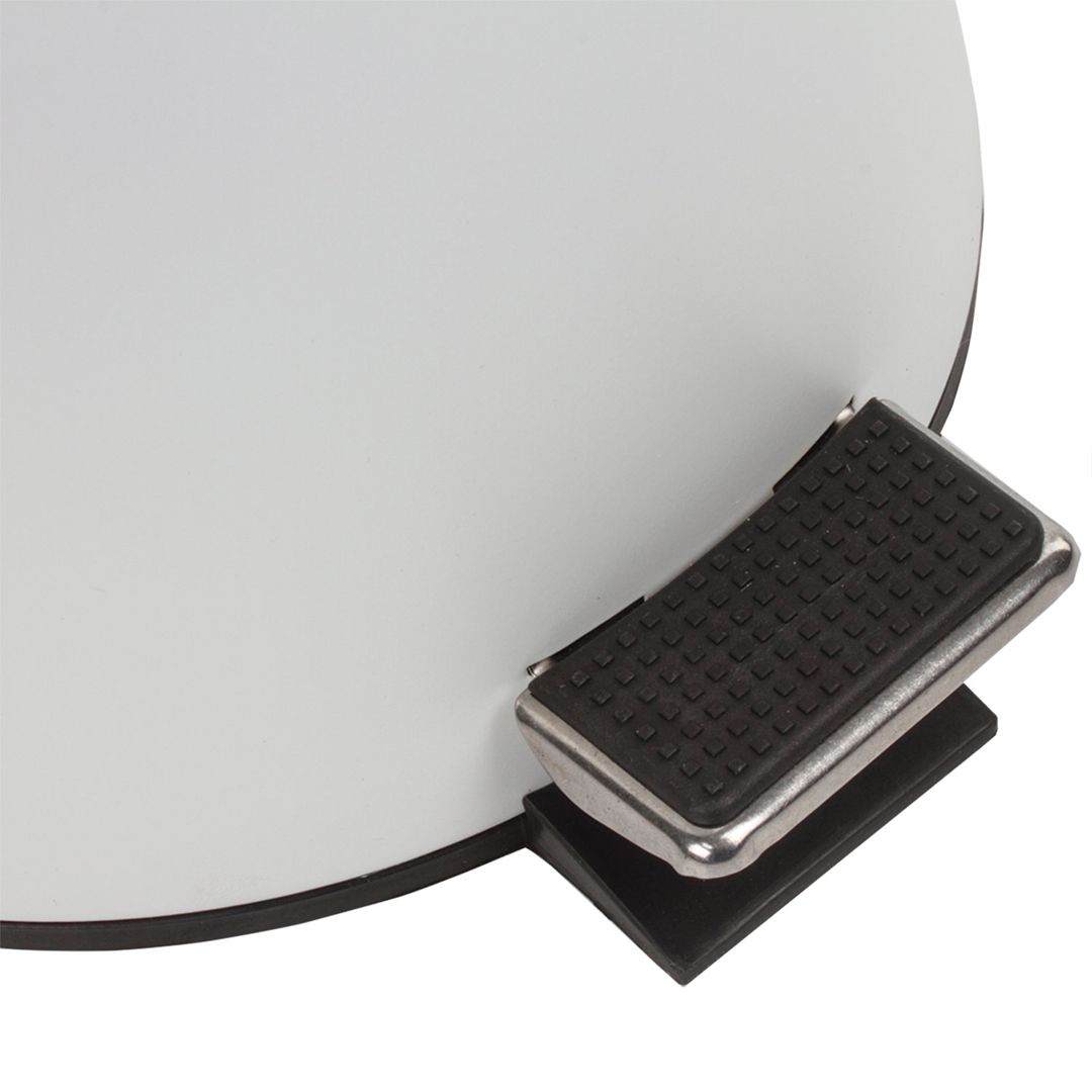 Қоқысқа арналған шелек-контейнер Laima, 5 л, басқышпен, дөңгелек, металл, ақ / Қоқыс контейнерлері мен шелектері №3