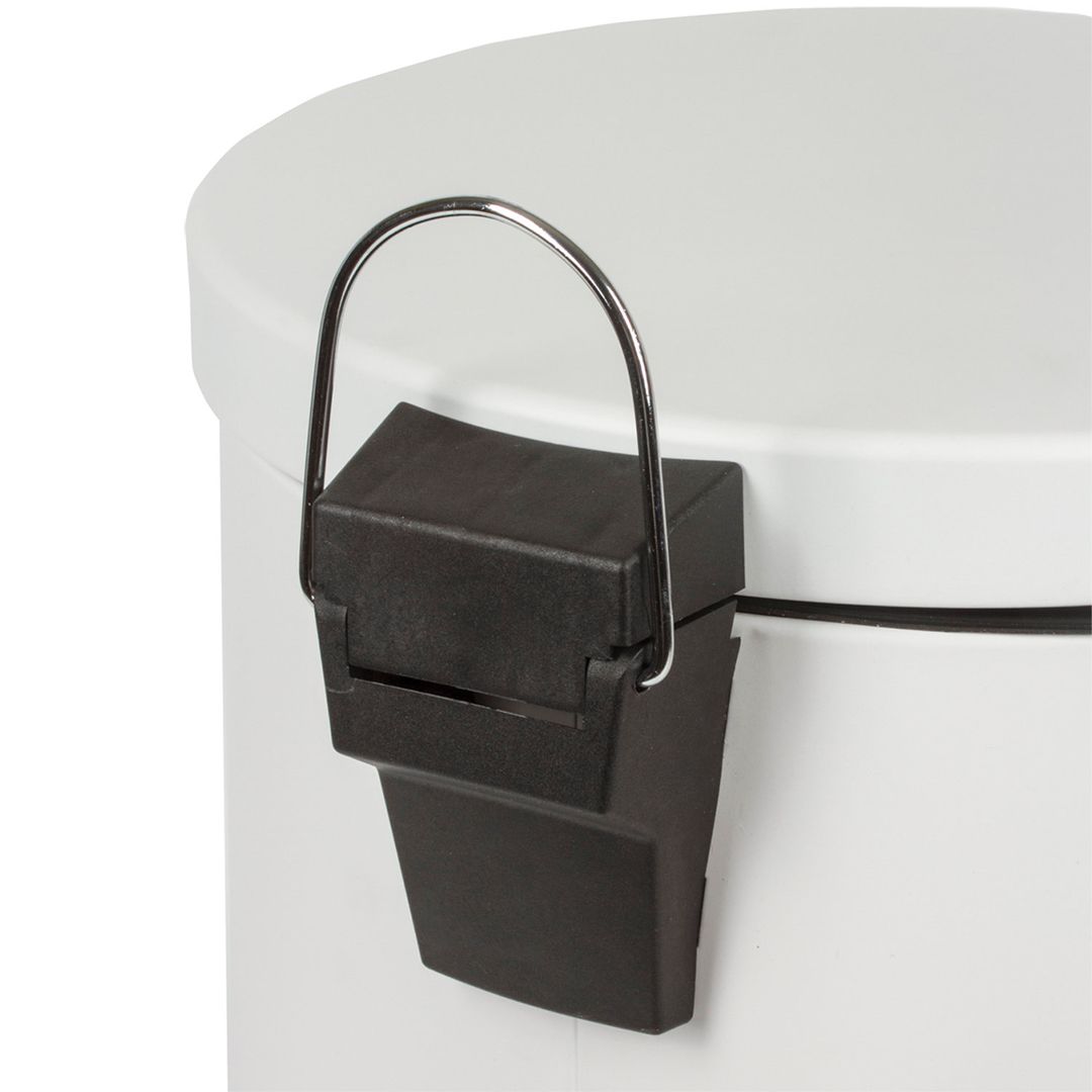 Қоқысқа арналған шелек-контейнер Laima, 20 л, басқышпен, дөңгелек, металл, ақ / Қоқыс контейнерлері мен шелектері №2