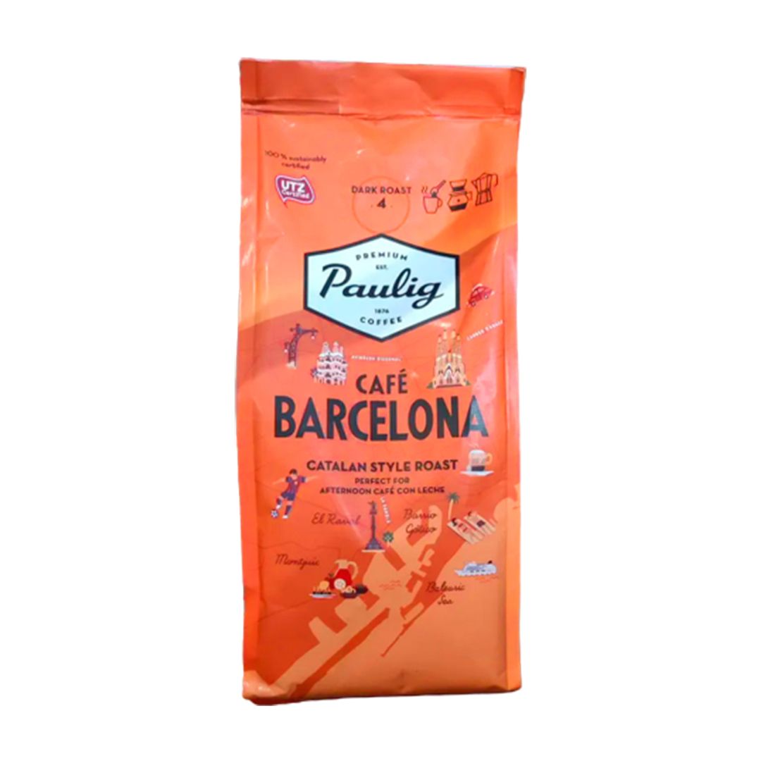 Кофе в зернах Paulig Cafe Barcelona, темной обжарки, 450 гр / Кофе зерновой
