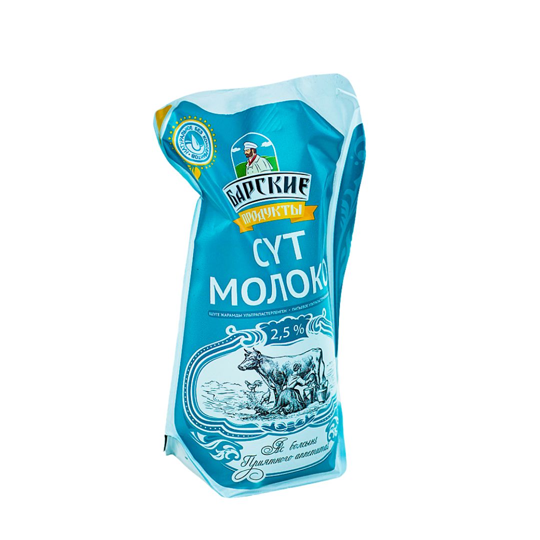 Молоко "Барские продукты", 900 мл, 2,5% / Молоко и сливки