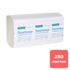 Полотенца бумажные OfficeClean Professional, 250 шт, 1-слойные, 21*21,6 см, V-сложение, натуральные