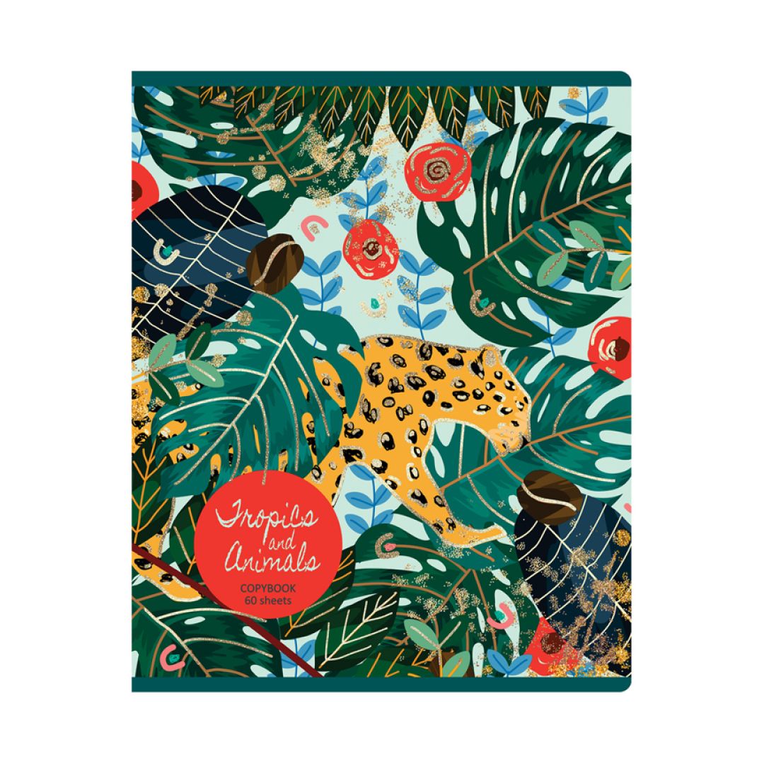 Тетрадь BG "Tropic image", A5, 60 листов, в клетку, на скрепке / Тетради №5