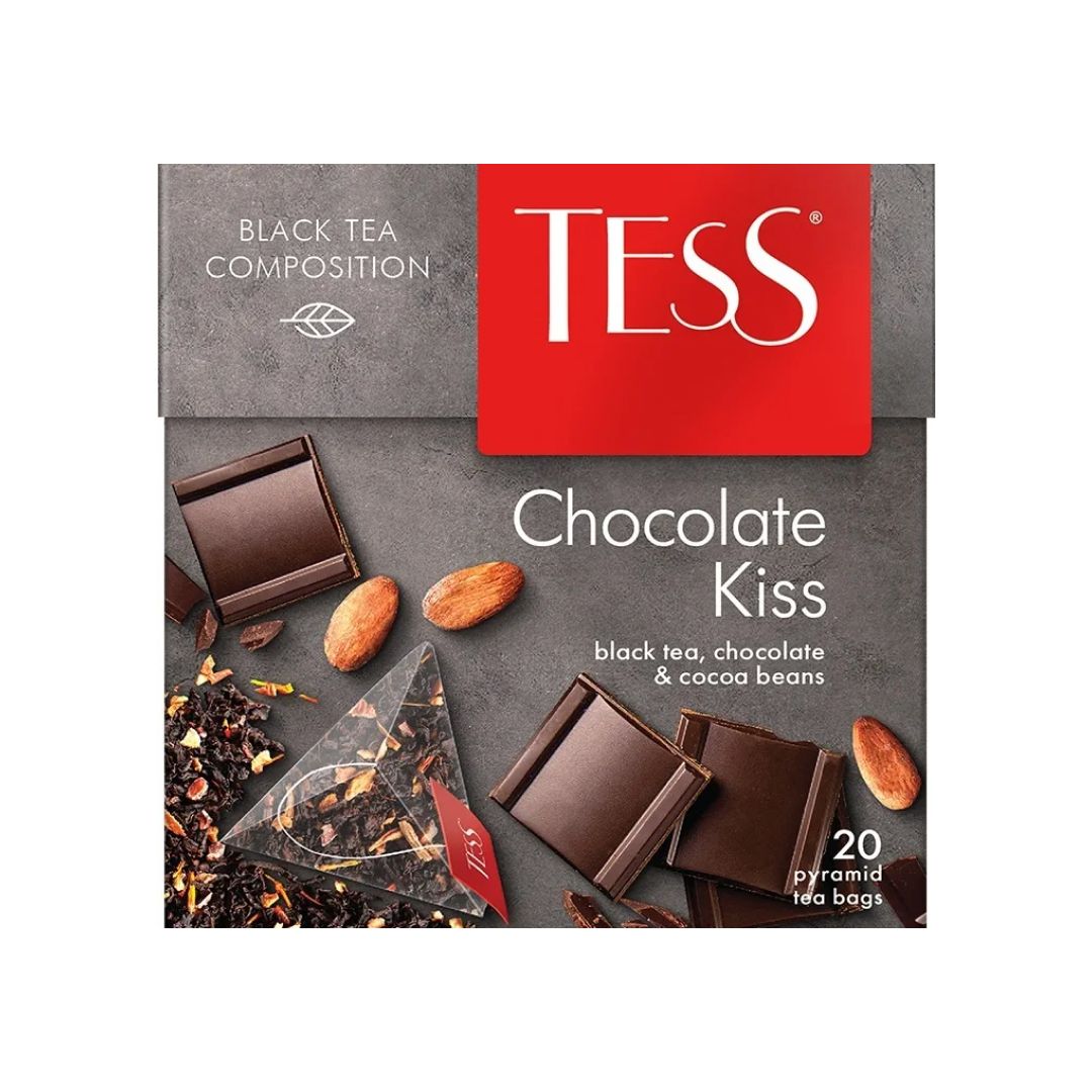 Чай Tess Chocolate Kiss, черный чай, 20 пакетиков / Чай пакетированный