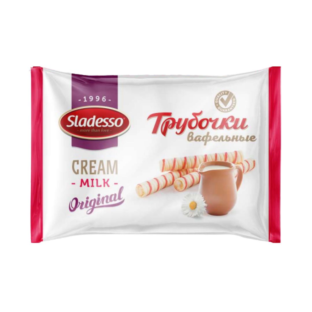 Трубочки вафельные Sladesso "Cream Milk", 160 гр / Печенье и пряники