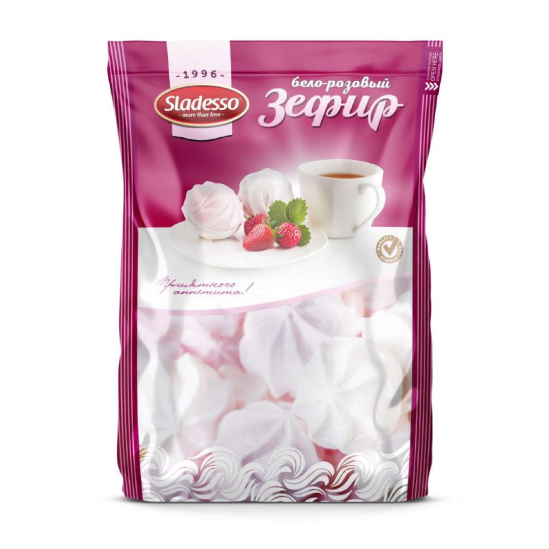 Зефир "Sladesso", бело-розовый, 300 гр / Конфеты