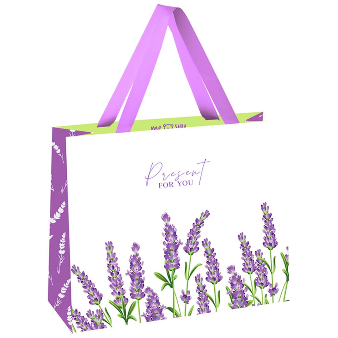 Пакет подарочный Meshu "Wild flowers", размер 32*26*12 см, матовая ламинация / Упаковка подарков