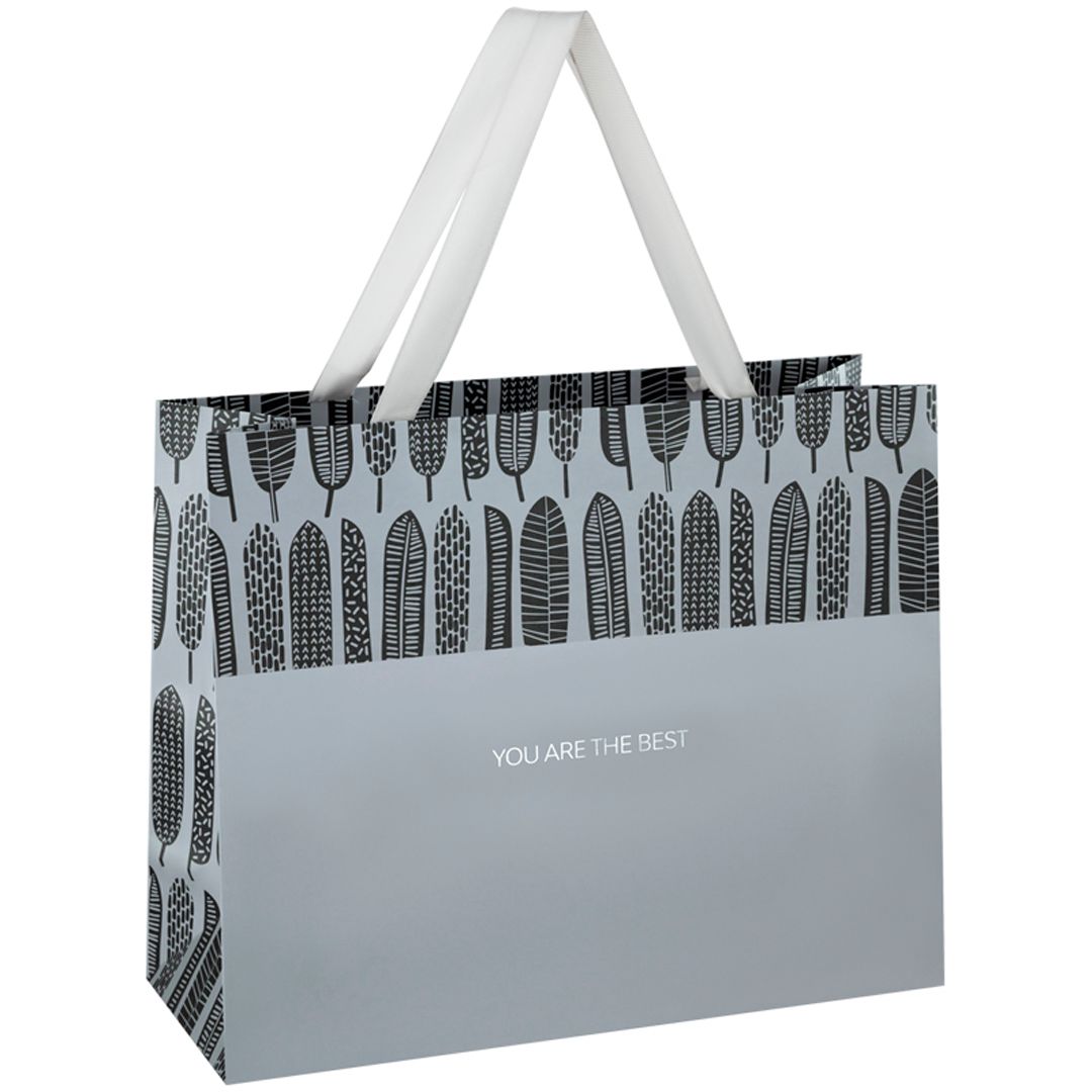 Пакет подарочный Meshu "Grey mood", размер 32*26*12 см, матовая ламинация / Упаковка подарков