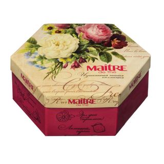 Подарочный набор чая Maitre "Цветы", 12 вкусов, 60 пакетиков, картонная коробка / Чай пакетированный