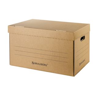 Мұрағаттық қорап Brauberg "Іс қағаздарын жүргізу", 295*480*325 мм, гофрокартон, қақпағымен, қоңыр / Мұрағаттық қораптар және баулы папкалар